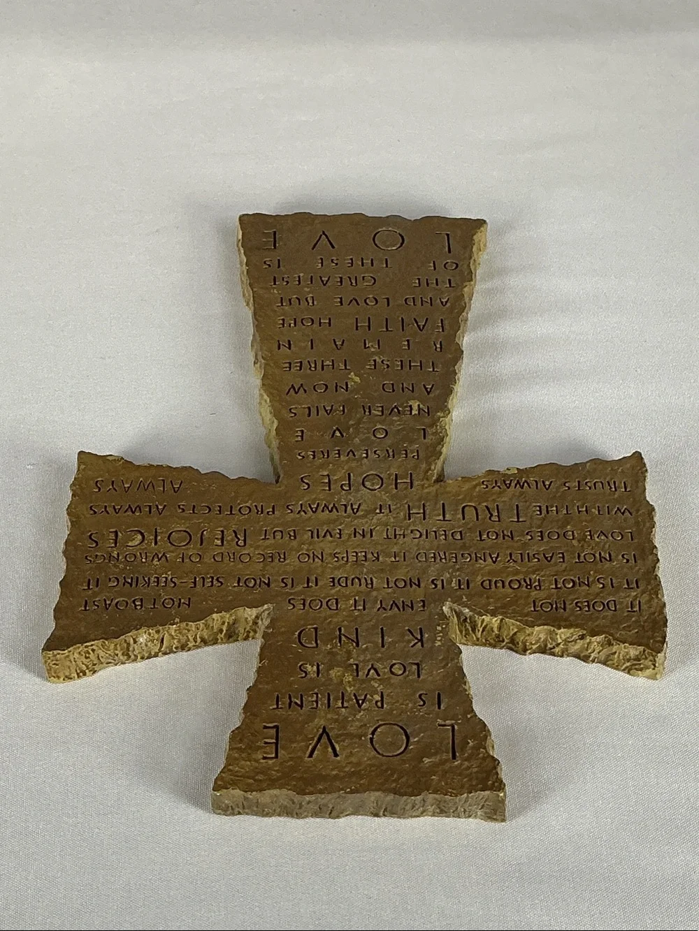 Vintage Zondervan Inspirio Love Is Patient Scripture Wall Cross 1 Corinthians